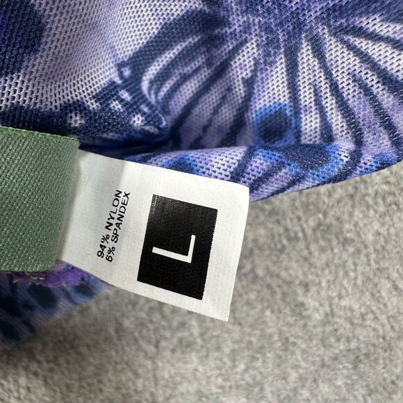 Maaji Sheer Cami Swim Top Women's Large Purple Floral Strappy Crossover - Picture 5 of 6